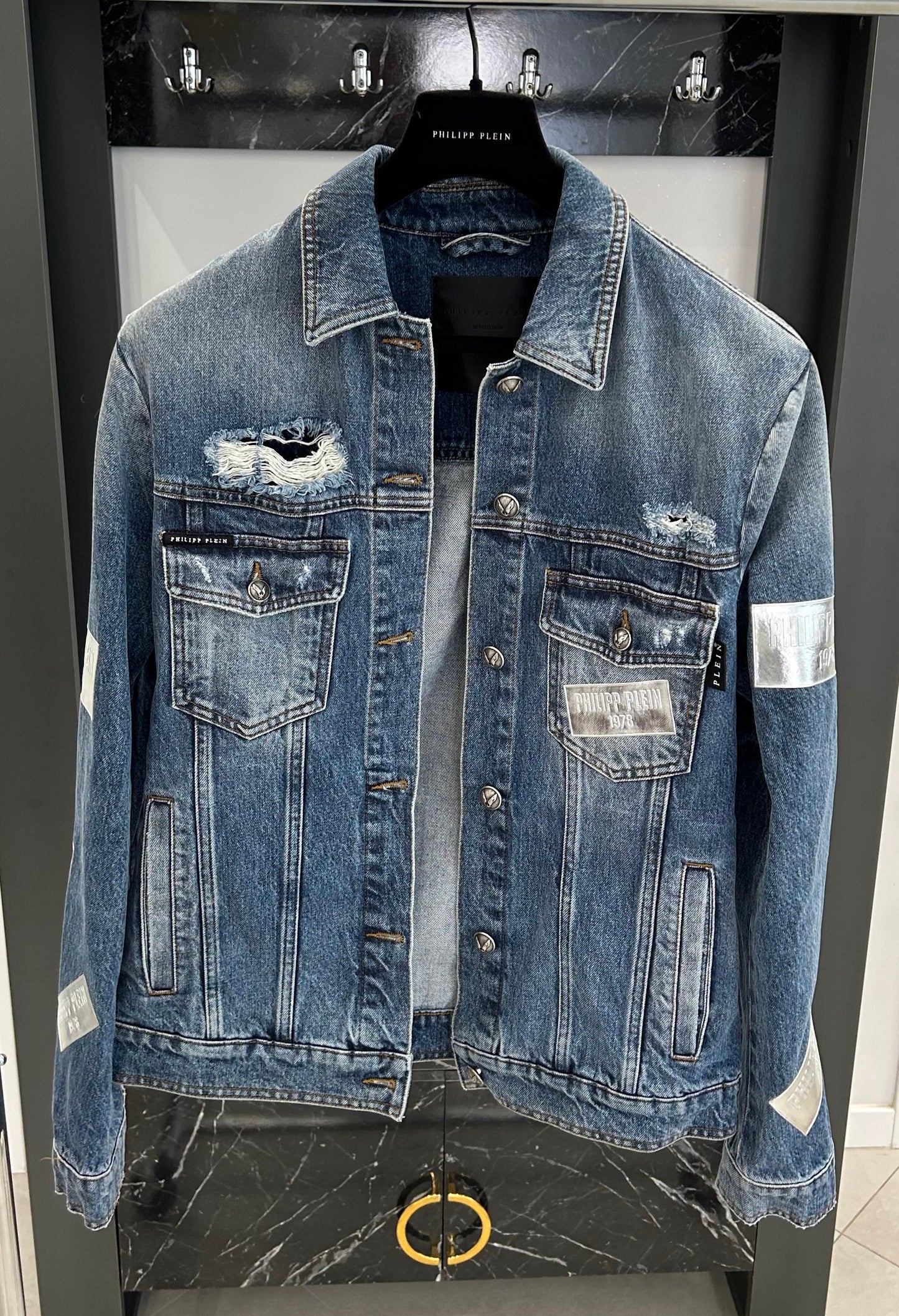 Giacca in jeans denim philipp plein